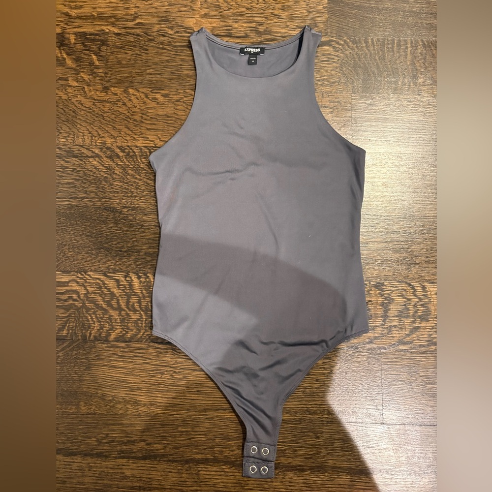 Express Gray XS High Neck Bodysuit